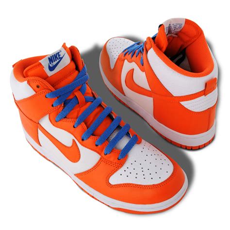 nike dunks high top orange.